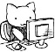 アイコン：PCを操作するシーネコちゃん