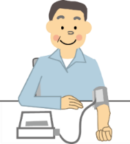 カット：血圧を測る人のイメージ