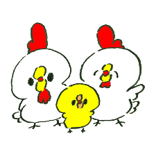 カット：鶏とひよこの親子のイメージ