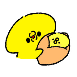 カット：ご飯の上に乗ったひよこのイメージ