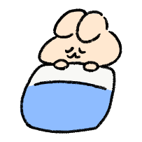 カット：眠るウサギのイメージ