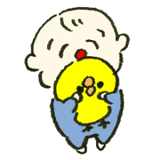 カット：ひよこを抱えた赤ちゃんイメージ