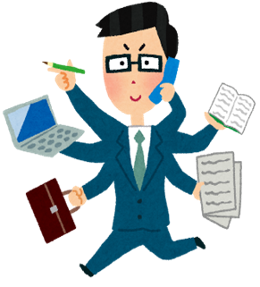カット：せわしなく働く人のイメージ