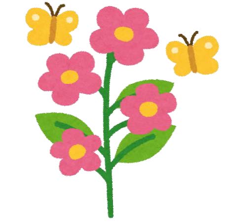 カット：花とチョウチョのイメージ
