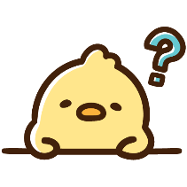 カット：首をかしげるひよこ