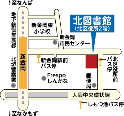 北図書館の地図